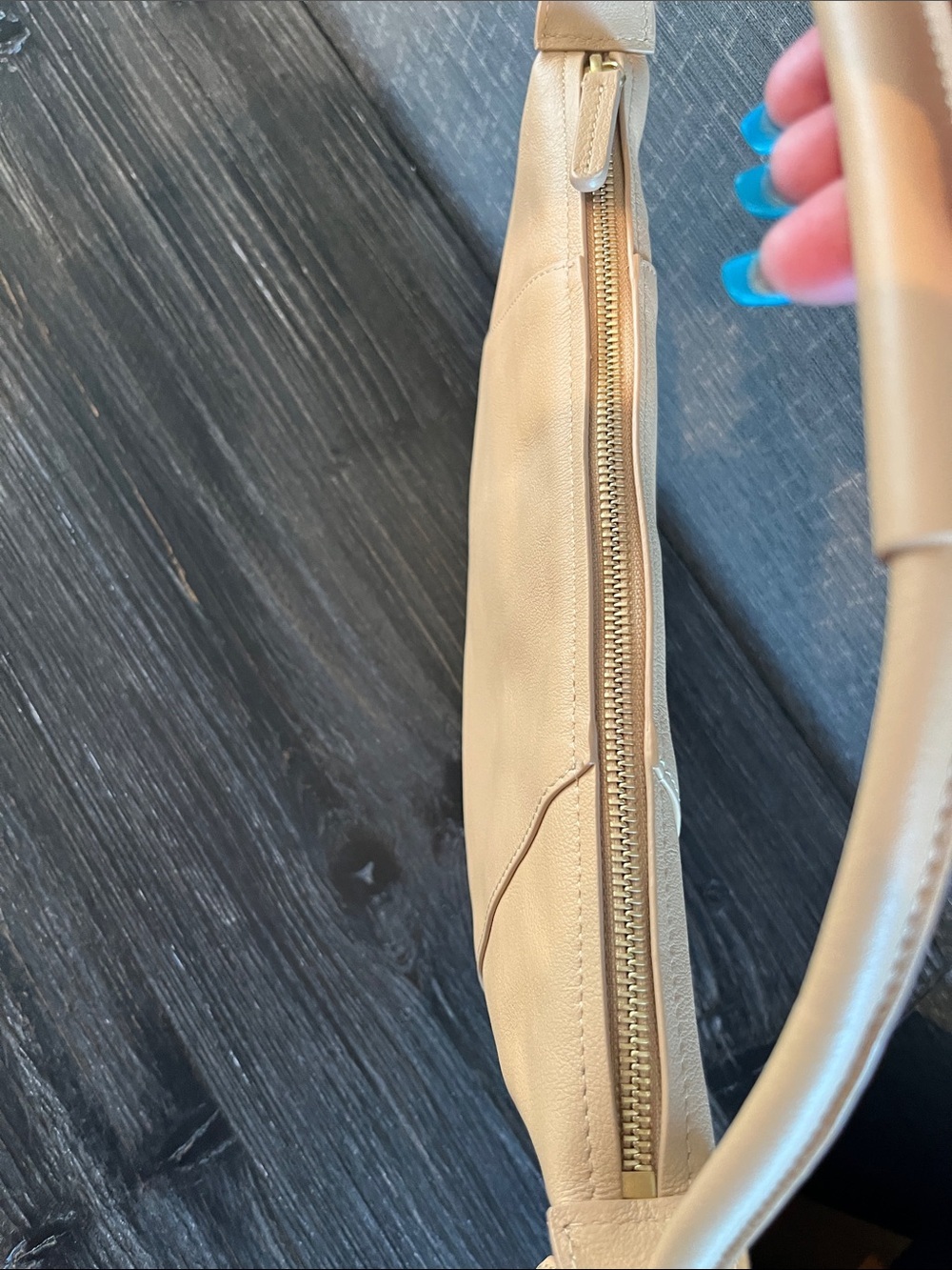 Mansur Gavriel Beige Mini Crescent Shoulder Bag - Picture 8 of 10